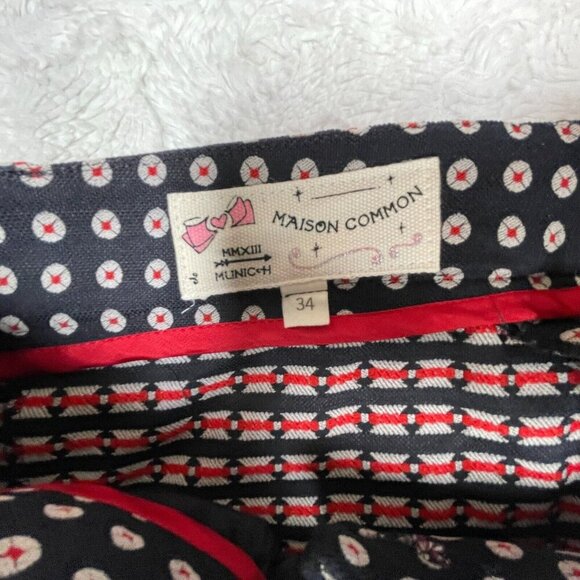 Maison Common Munich Women's Size 34 Casual Ankle Trousers Pants Floral Pattern - Picture 3 of 10